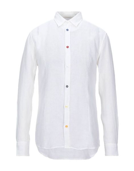 Bild von . CAMICIA GREY DANIELE ALESSANDRINI C6534S23824200 BIANCO BASICA 100% LINO