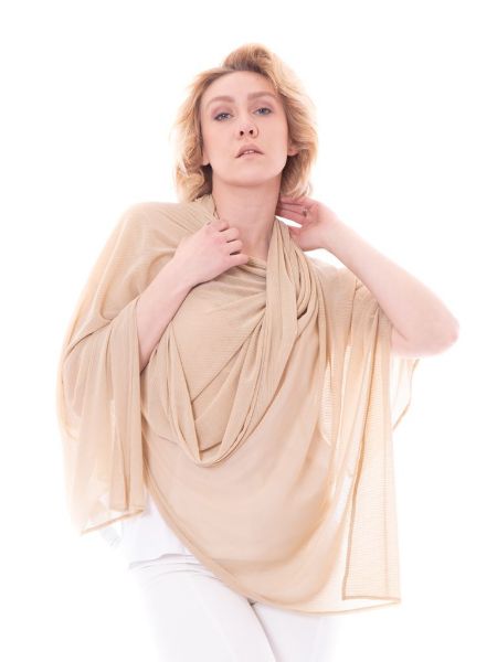 Bild von . STOLA NENETTE DONNA ZENZERO IN TULLE E LUREX BEIGE