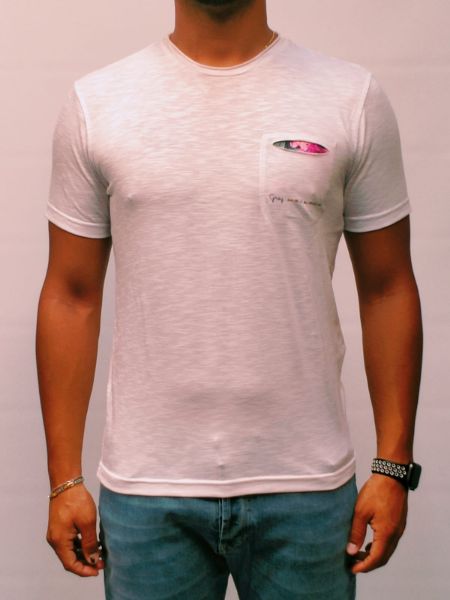 Bild von . T-SHIRT DANIELE ALESSANDRINI UOMO M7716E8484300 BIANCO