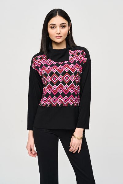 Picture of . BLUSA JOSEPH RIBKOFF DONNA  243071 NERO/FUXIA